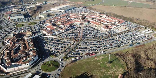 view of the serravalle outlet from above